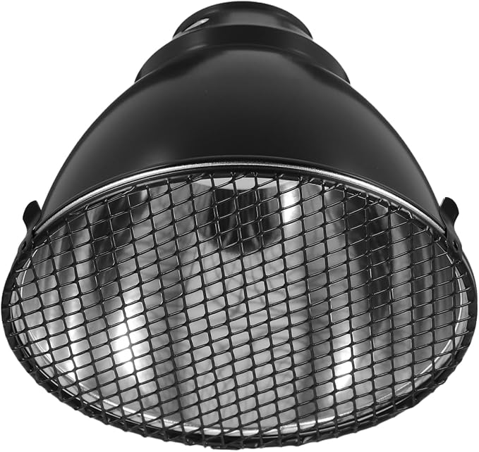 STOBAZA Reptile Heat Lamp Guard with Anti-Scald Dome Cover and Mesh Protection Aluminum Heat Lamp Shade for Breeding Boxes and Indoor Greenhouses 5.59X5.59X4.13In