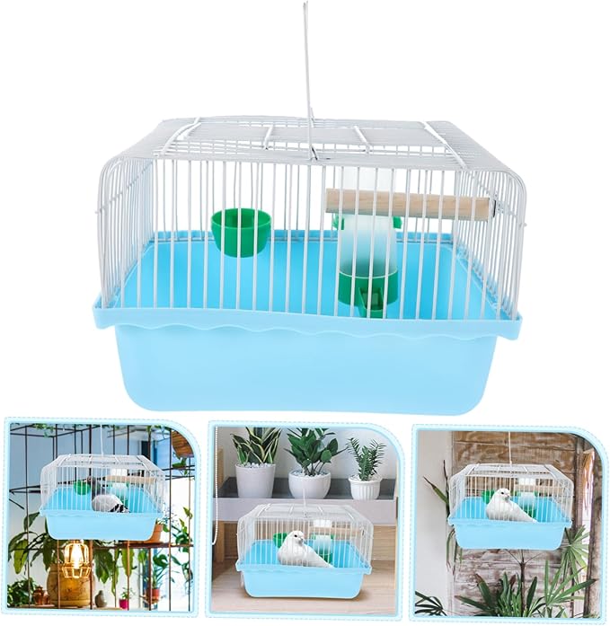 Lightweight Bird Carrier with Integrated Perch and Food Tray for Small Birds for Parakeets Lovebirds and Other Small Animals