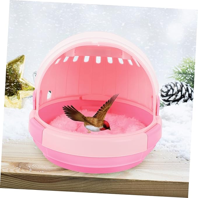 Portable Parrot Cage PET Carrier with Warm Nest Pad for Outdoor Use Hand-held Bird Carrier for Young Birds and Breeding