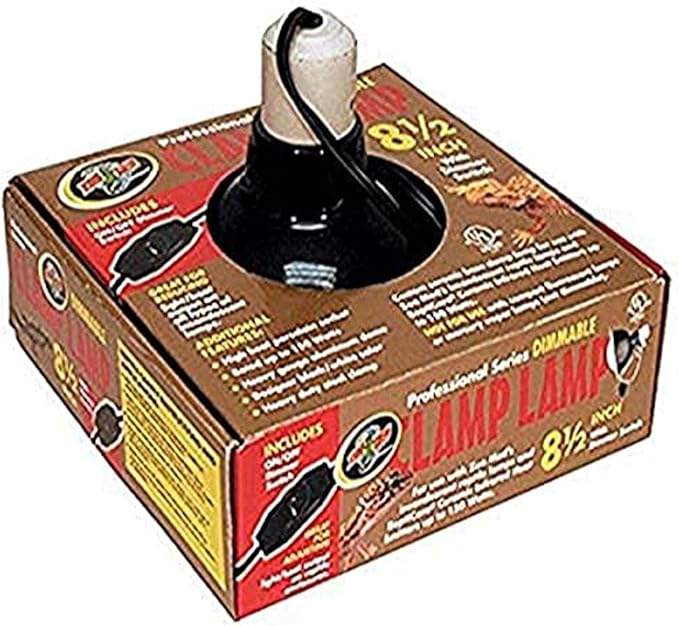 Zoo Med Deluxe Dimmable Clamp Lamp with 8.5-Inch Dome, Black