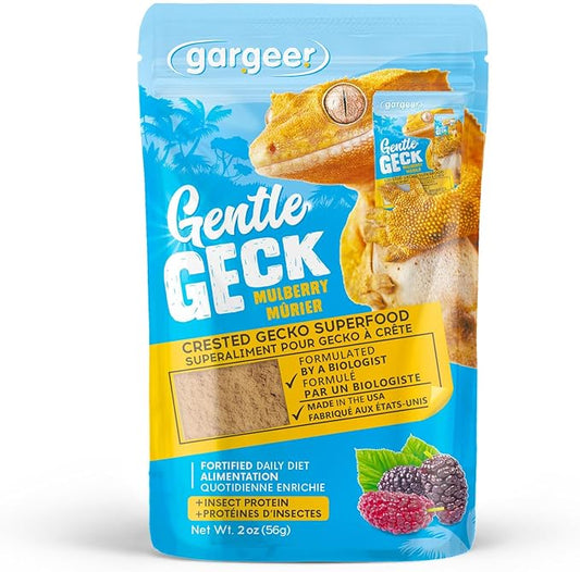 Gargeer 2oz Complete Crested Gecko Food Diet. Premium Mix, Ready to Use Freshly Made Powder. Unique Formula, Developed & Made in the USA. Enjoy! (Mulberry + Insects Protein)