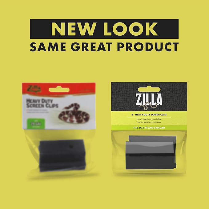 Zilla Heavy Duty Screen Clips, Secures Screen Covers to Terrarium, Fits Size 5 to 29 G, 2 pack, Small