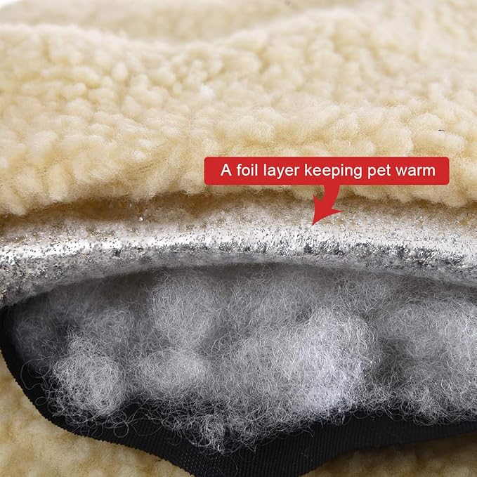 Amazon Basics Anti-Slip Self-Warming Pet Bed For Cat or Dog, Rectangle, Grey, 24"L x 20"W x 7"H