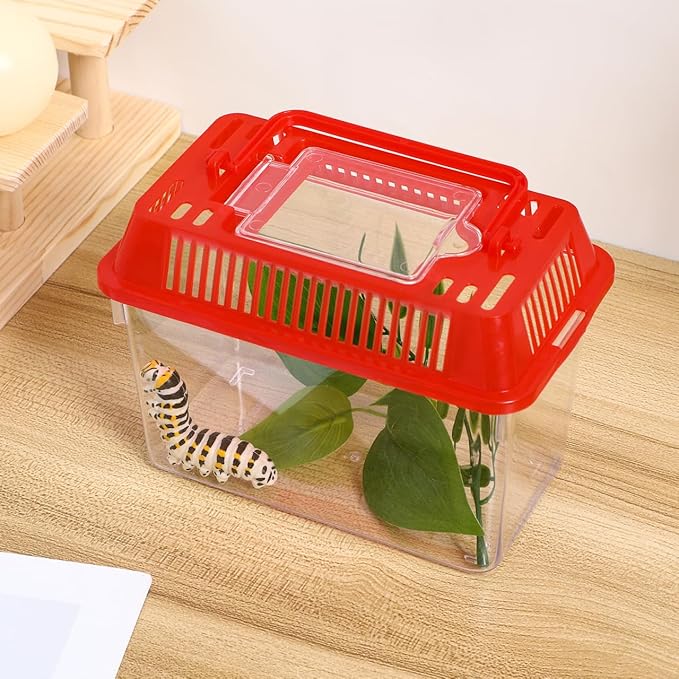 balacoo Portable Fish Tank Handheld Aquarium 6-Inch Transparent Turtle Box Pet Hamster Carrier with Handle for Reptiles and Small Pets