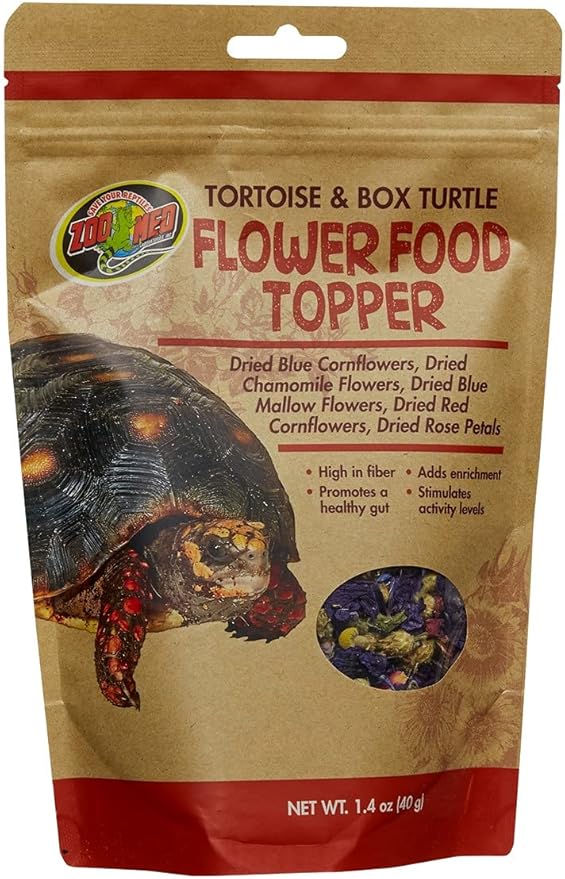 DBDPet Tortoise & Box Turtle Flower Food Topper (1.4oz) - Includes Attached Pro-Tip Guide - Smells Amazing! Bearded Dragon Salad Topper