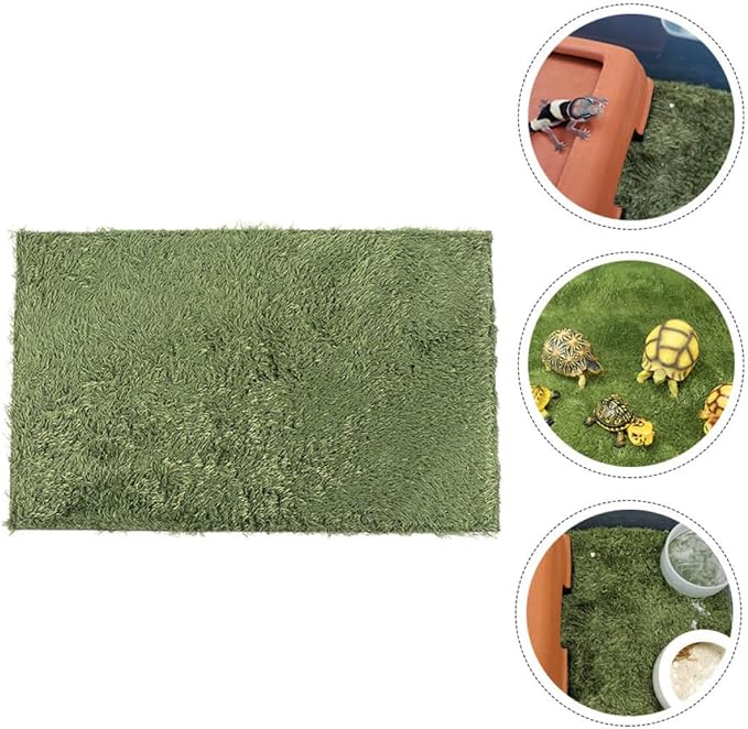 ibasenice Artificial Grass Reptile Mat 45x30cm Moss Carpet Substrate for Tortoise Bearded Dragon and Amphibians Terrarium Bedding Moisture Retention Pet Supply