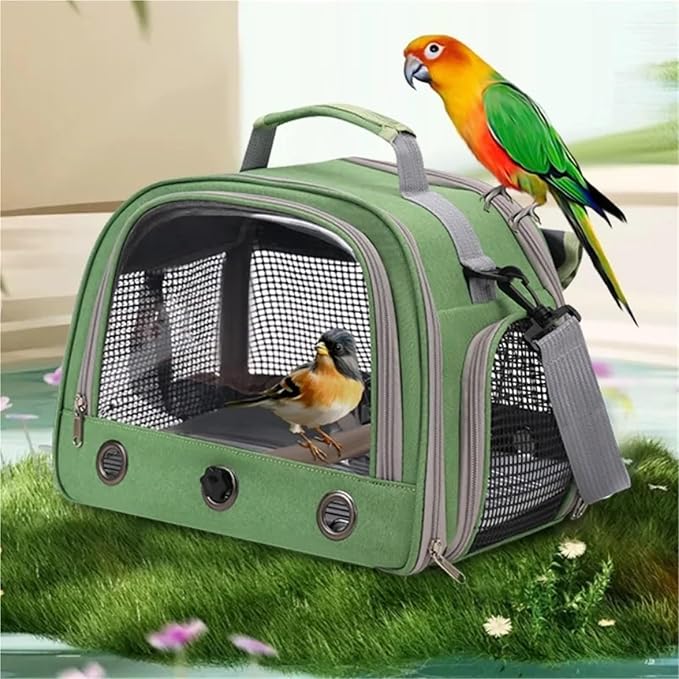 New Parrot Cage Breathable Pet Bird Bag with Perch Tray and Curtain - Ideal Bird House for Parrots and Small Birds(Black)