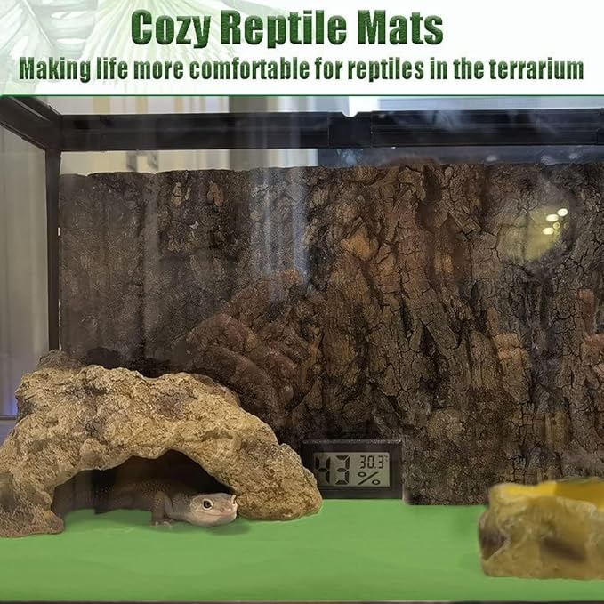 Tfwadmx 3 Pcs Reversible Reptile Carpet Mat 23.6" x 15.7" Terrarium Bedding Substrate Liner Reptile Cage Mat Supplies for Leopard Gecko Lizard Bearded Dragon Tortoise Snake Chameleon