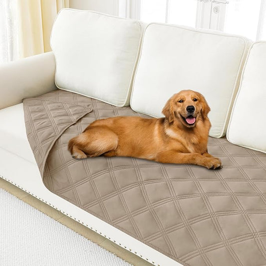 Smiry Waterproof Dog Bed Cover Blanket 30x70, Soft Reversible Pet Blanket, Washable Leakproof Cats Dogs Couch Cover for Sofa, Couch, Furniture, Taupe/Taupe