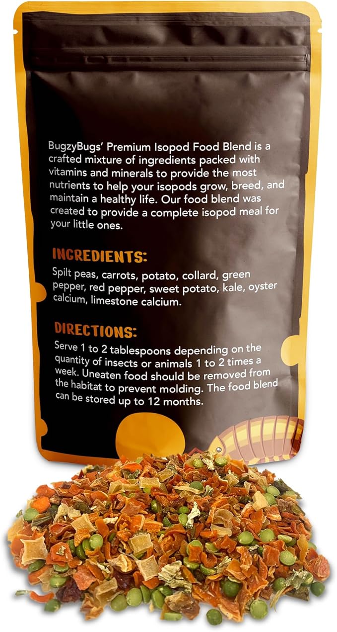Isoblend Premium Isopod Food Set Natural Protein and Vegetable Dry Mix for Isopods Feeder Insects