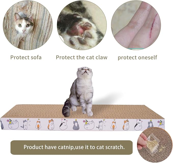 10 Packs cat Scratcher Toys Reversible Scratching Post Board for Indoor Cats Cardboard pad Sleep Play and Grind Claws - Image 4