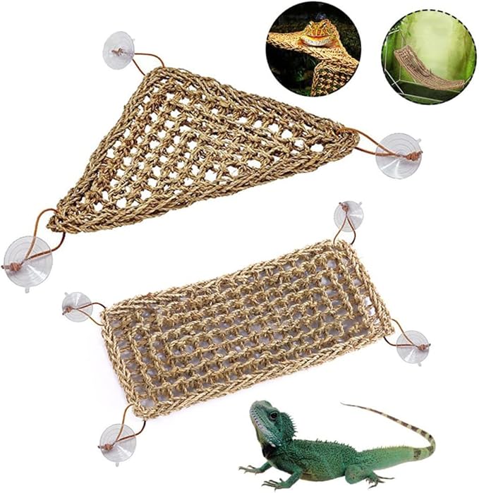 SUPVOX Reptile Sleeper Hammock Comfortable Lizard Bed Swing Mat Suckers Triangle Stable Design