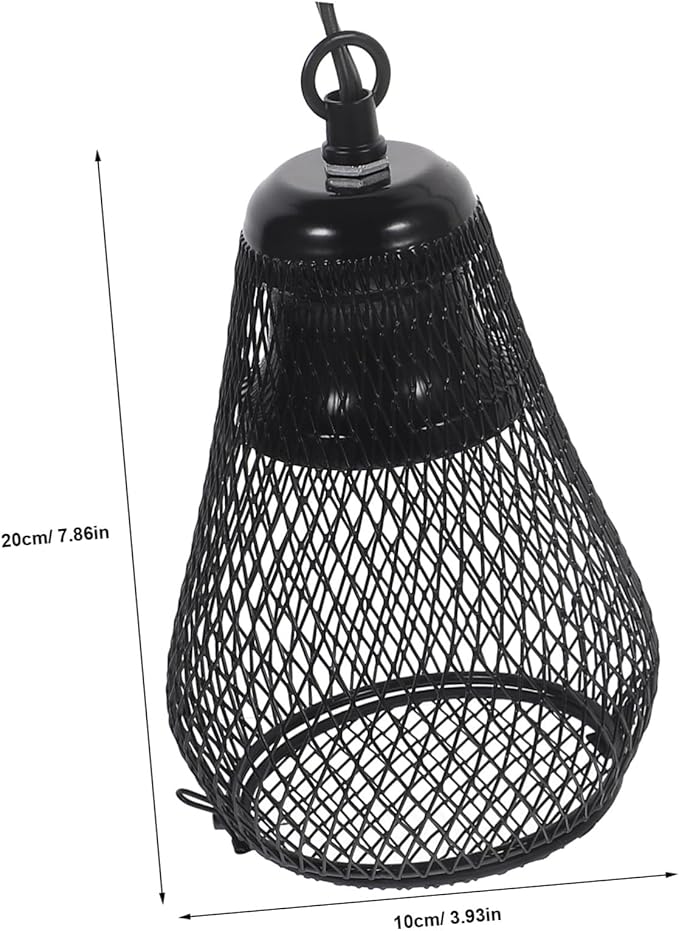 VICASKY Reptile Accessory Heater Lamp Shade with -Scale Mesh Cover Hook for Plug