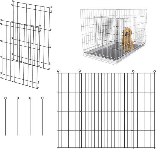 Dog Crate Divider Panel - 2 Pack Black Metal, Compatible with 24"-32" & Other Crate Sizes, 16.92" H x Adjustable Width 11.81"-20.86"(Dog Crate NOT Included)