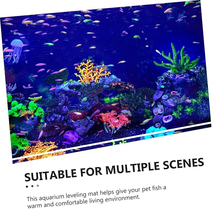 Yardwe Shockproof Aquarium Mat Thick Non- Pad for Fish Tanks Water Absorption and Heat Preservation Black for Fish Tank Bases and Reptile Terrariums