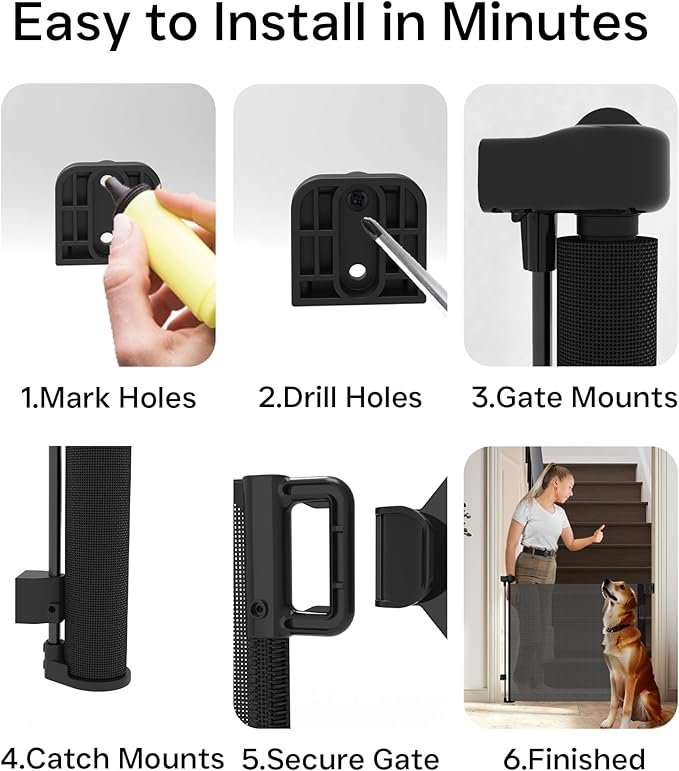 200 Inch Extra Wide Retractable Baby Gate,Mesh Baby Gate or Mesh Dog Gate,34" Tall,Child Safety Gate for Doorways, Stairs, Hallways, Indoor or Outdoor