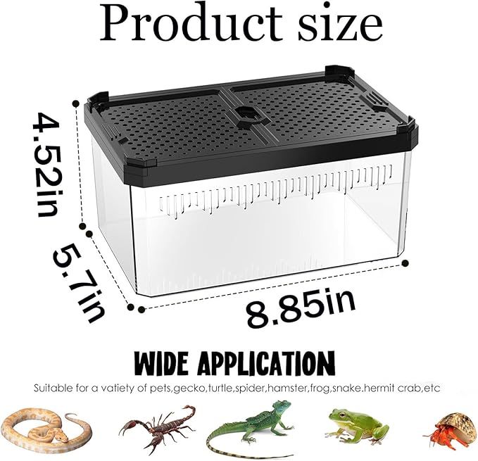 Reptile Terrarium,Tarantula Enclosure,Spider Tank Starter Kit,Leopard Gecko Container,Hermit Crab Habitat,Lizard Enclosure,Insect Housing,Jumping Spider Cage,Small Bearded Dragon Vivarium