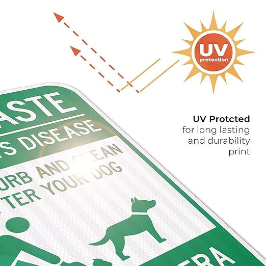 Pet Waste Leash-Curb and Clean Up After Your Dog Under Camera Surveillance Sign, (SI-63188) 12x18 Inches, 3M EGP Reflective .063 Aluminum, Fade Resistant, Made in USA