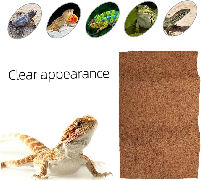 COLLBATH Natural Coconut Fiber Reptile Bedding Mat Terrarium Liner for Snakes Tortoises and Lizards Breathable Coir Substrate for Reptile Care and Landscaping