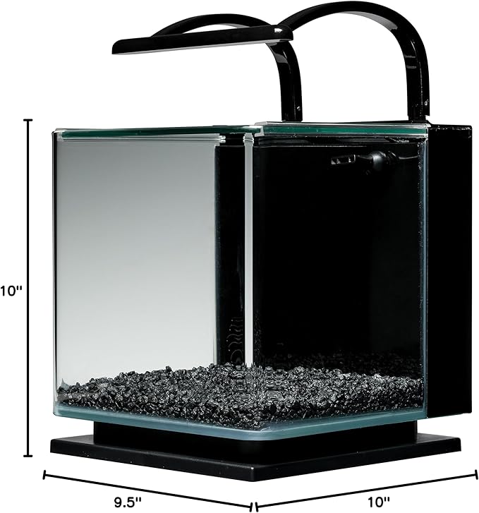 Marineland Contour 3 Aquarium Kit 3 Gallons, Rounded Glass Corners, Includes LED Lighting