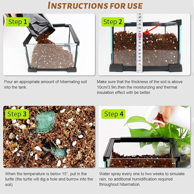 Hamiledyi 1.32LB Reptile Coconut Fiber Substrate Hibernant Soil Mix Perlite Vermiculite 3 in 1 Terrarium Bedding for Lizard Tortoise Chameleon Snake Iguanas Geckos Forg