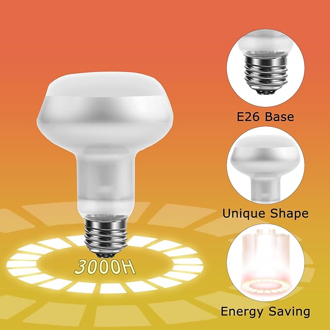 HARTOMPET 60W Intense Basking Spot Lamp–UVA Heat Bulb for Bearded Dragons, Snakes, Lizards & Chicks