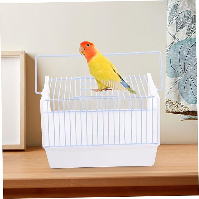 1set Portable Metal Bird Carrier Cage Lightweight Parrot Travel Cage for Birds for Outings and Travel Durable and Easy to Carry Includes Handle for Convenience