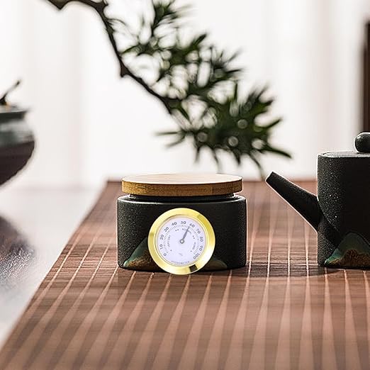 Hygrometer Round Humidity Gauge Compact Indoor Humidity Monitor for Tea Boxes Patios and Aquariums Design for Use Easy to Read Display