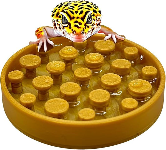 Leopard Gecko Water Bowl - Walkable Water Bowl - Tarantula Water Bowl (Silk Gold)