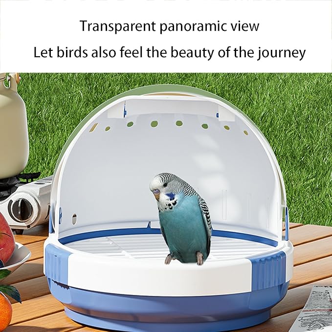 Parrot Carrier Travel Bird Carrier Panoramic View Anti Escape Easy to Clean for Conures Parakeet Budgie (Orange)