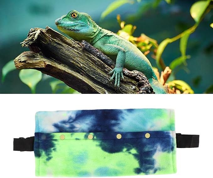 Lizard Sling Carrier, Soft Strap Reptile Sling Carrier Ample Space for Camping (Blue Green)