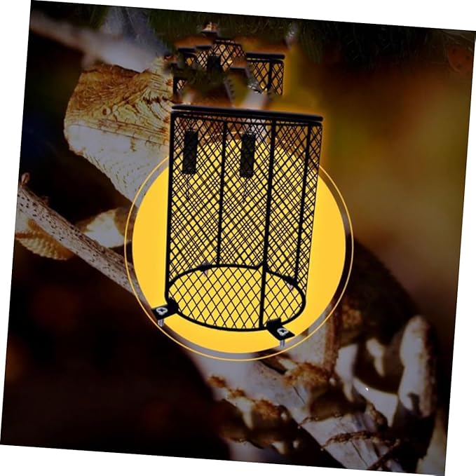 BESTonZON Reptile Heat Lamp Cover Scalding Lampshade for Reptiles Sturdy Black Protective Shell for PET Heating Lamps in Terrariums Suitable for Lizards Snakes and Turtles