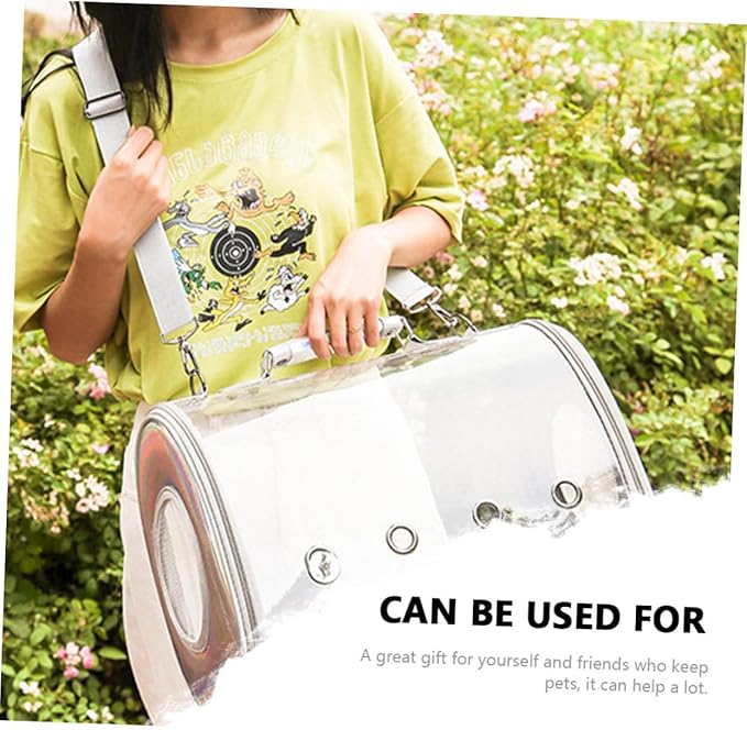 VANZACK Parrot Carrier Bag Transparent Outdoor Pouch for Birds Breathable Travel Container for Pet Birds Comfortable Single Shoulder Bag for Hiking and Shopping