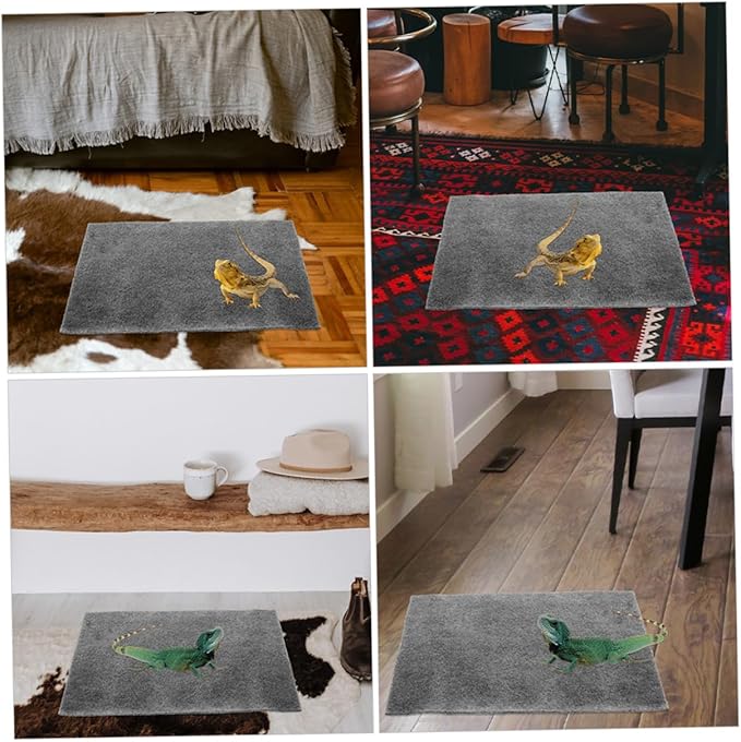 WOONEKY 3pcs Reptile Pet Absorbent Pad for Turtle Tanks Lizard Tank Accessories Snake Bedding Reusable Decorative Carpet