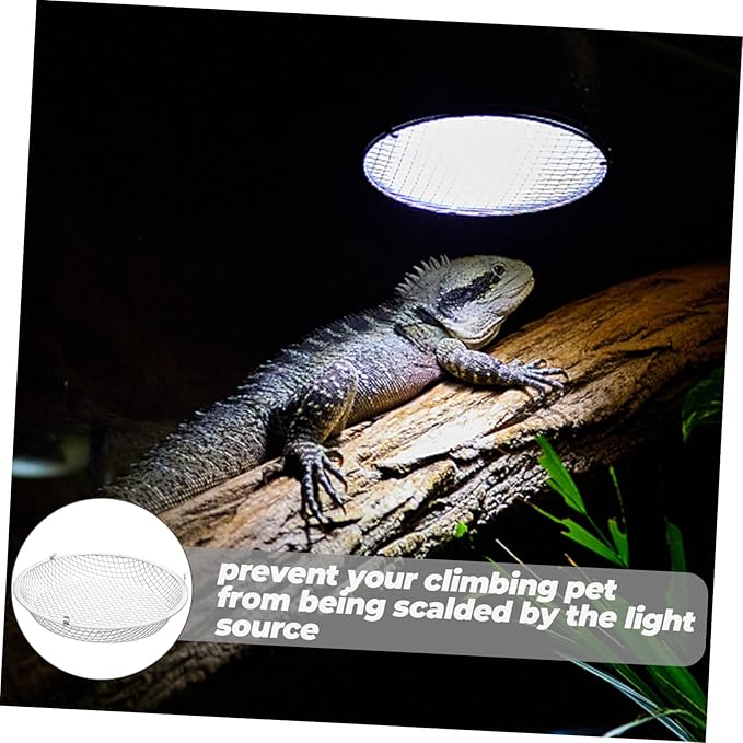 ibasenice Reptile Heat Lamp Shade Durable Mesh Cover for Pet Heating Quick Install Fits Various Reptile Boxes Enhances Aesthetics Protects Pets