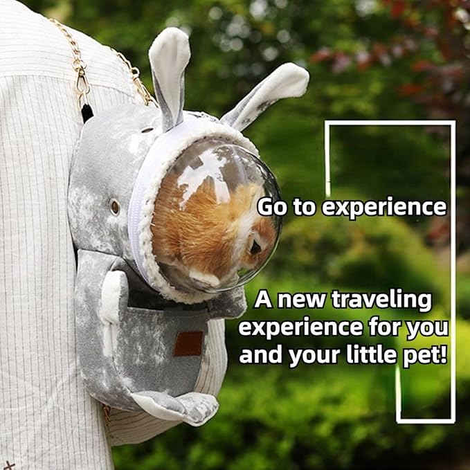 Sugar Glider Travel Pouch Gerbil Hedgehog Portable Travel Carrier Outdoor Hangbag Grey Squirrel Rat Carrier for Small Animal (Grey,Blue,Small)