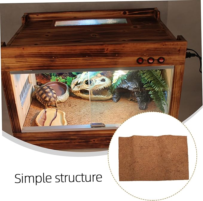 COLLBATH Natural Coconut Fiber Reptile Bedding Mat Terrarium Liner for Snakes Tortoises and Lizards Breathable Coir Substrate for Reptile Care and Landscaping