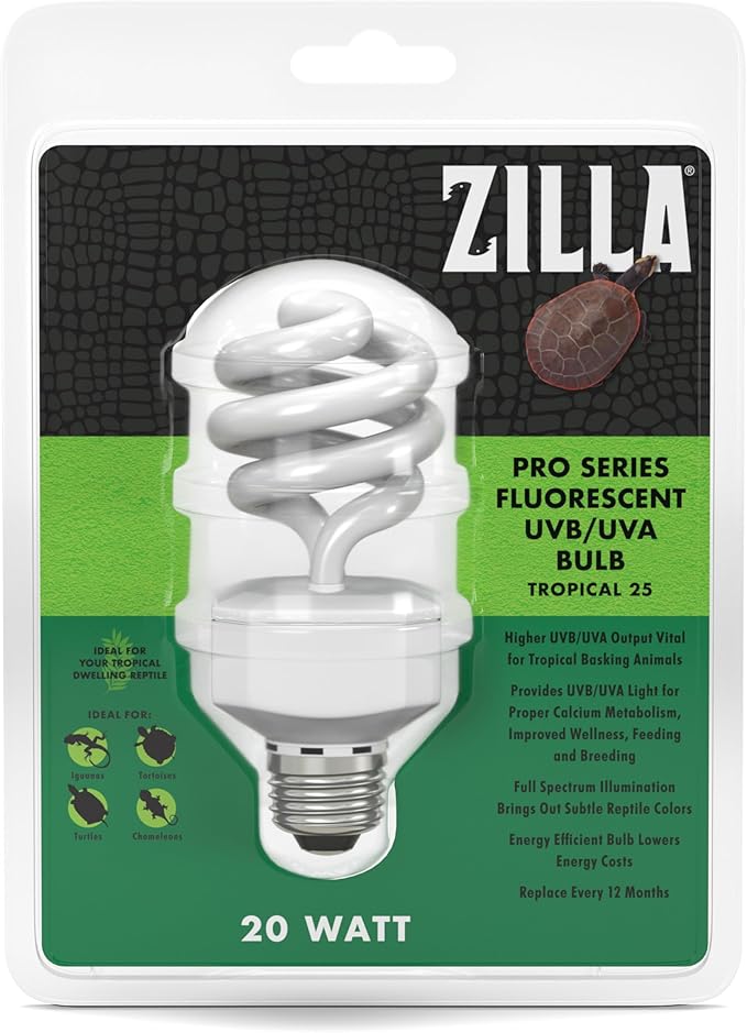 Zilla Fluorescent Coil Bulb Tropical 20 Watts, White (Pack of 2)