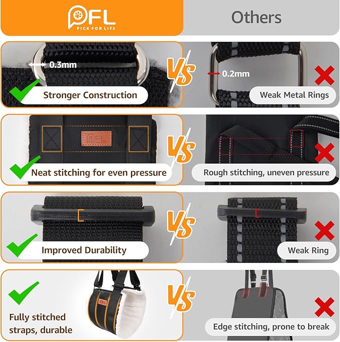 Adjustable Dog Lift Harness Dog Sling for Large Dogs Hind Leg Support Soft Lift Support and Rehab Harness for Weak Rear Legs, Helps Senior, Injured, Disabled, After ACL Surgery Dogs (Black, XX-Large)