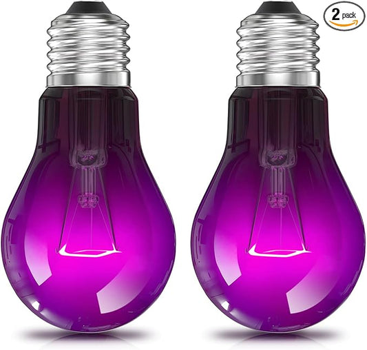Lustaled Reptile Heat Lamp Bulbs-50W Reptile Night Heat Bulb E26 Terrarium Heat Lamp Simulate Natural Moon Purple Light for Snake Bearded Dragon Leopard Gecko Lizard Chameleon Tortoise -2Pack