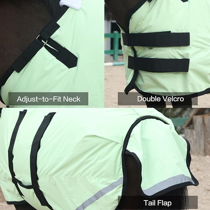 Foal/Mini Horse Size 30"-48" Waterproof & Breathable 300 Denier Winter Turnout Blanket with 150g Polyfill Grassgreen Medium