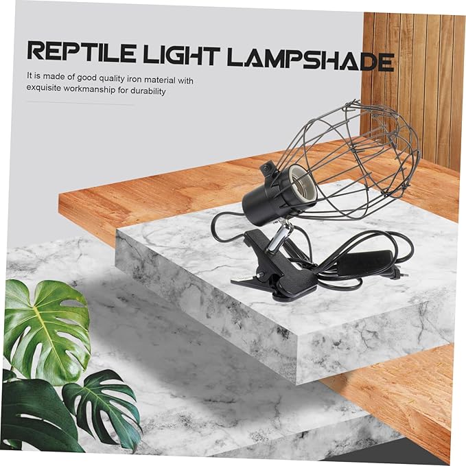 BESTonZON 1Pc Reptile Basking Light Lampshade Scald Heating Cover Durable Fixture for Reptiles Compatible with US Plugs Efficient Heat Dissipation