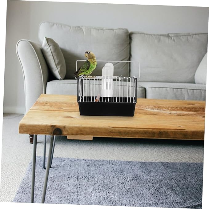 Happyyami 1pc Handheld Parrot Cage Portable Birds Transport Carrier Handle for Travel Outdoor Use and Vet Visits for Small Birds Like Lovebirds and Cockatiels