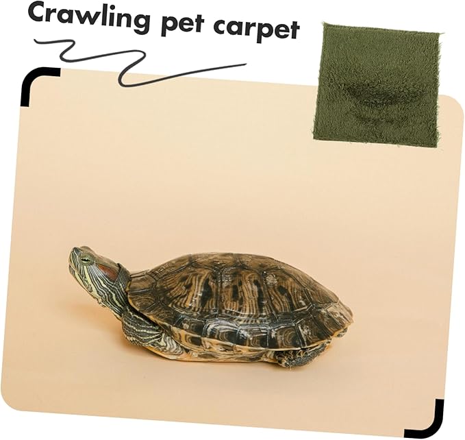 BESTonZON Reptile Carpet Terrarium Liner Mat for Lizards and Tortoises Reusable Substrate Bedding Moisture Retaining PET Supply Suitable for Amphibians and Reptiles