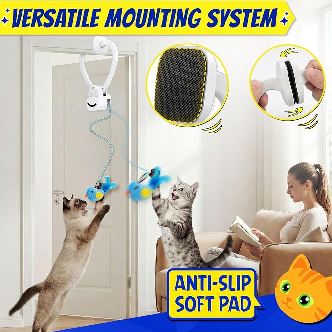 CATPICK Interactive Doorway Cat Toy, No-Adhesive Clip-On for Indoor Cats - Image 7