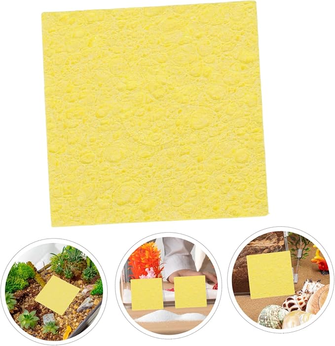 POPETPOP 20pcs Square Sea Sponges for Crab Habitat Humidity Control Natural Unbleached Sponges for Maintaining Moisture Reptile Tanks Eco-Friendly Crab Supplies