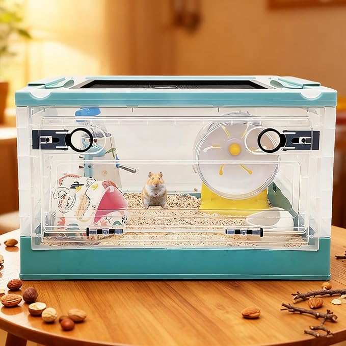 Foldable Reptile Tank, Portable Lizard Cage with Wheels, Reptile Terrarium, Chameleon Cage, Hamster Cage, for Bearded Dragon, Scorpion, Frog, Spider