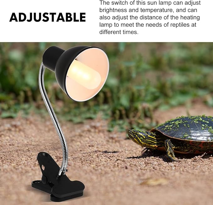 Mikikit Turtle Basking Light Heat Lamp for Reptiles Sunburn Light Cover for Tortoises Us Plug