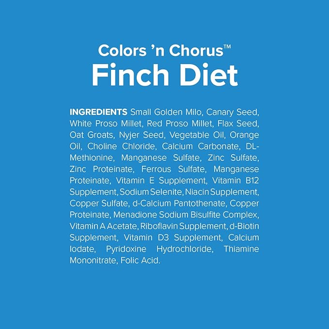 Blue Seal Colors ‘N Chorus Finch Bird Feed | Premium Seeds and Ingredients for a Nutritious and Tasty Diet | 50 Pound Bag