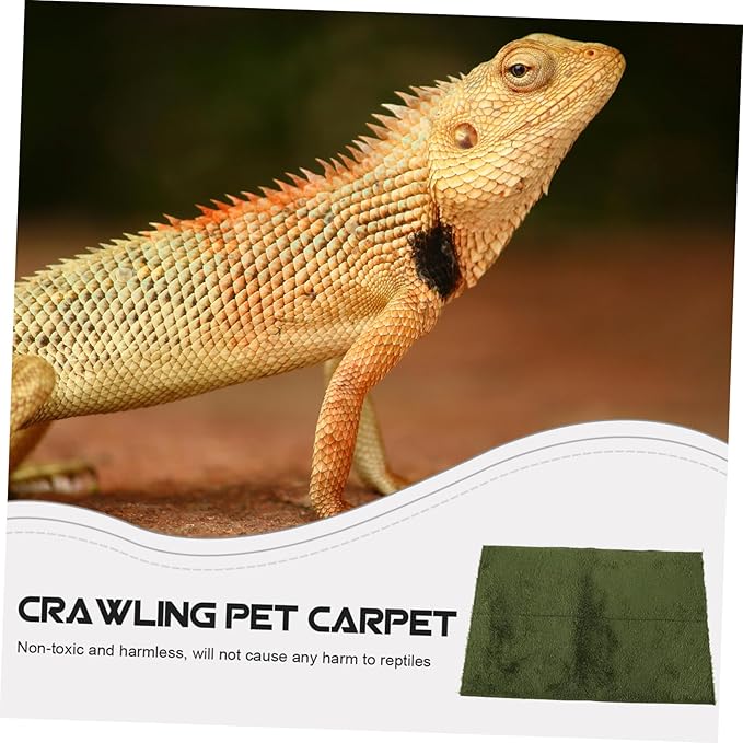 Reptile Carpet Liner for Tortoises and Lizards Reusable Decorative Mat for Terrariums Non-Adhesive Substrate for Reptile Cages Easy to Clean Moisture Retaining Bedding
